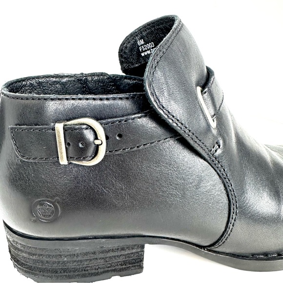 Born Kristina Black Leather Ankle Booties Size 6M - Picture 8 of 16